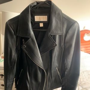 Black, TRUE LEATHER, Michael Kors Jacket Size M